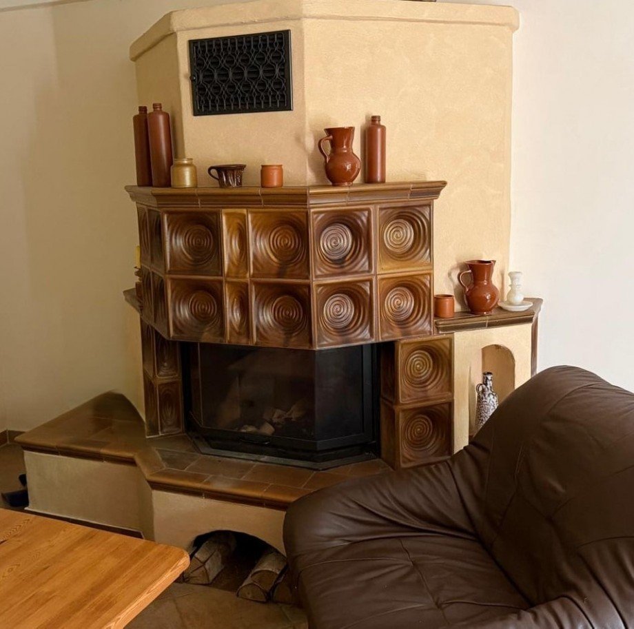 Kaminofen im Wohnzimmer Einfamilienhaus Cottbus