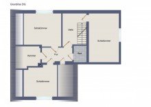 Grundriss Obergeschoss nicht ma�stabsgetreu Einfamilienhaus mit gr�nem Grundst�ck!