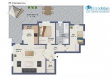 Grundriss mit M�blierungsvorschlag Penthouse-Wohnung mit riesiger Dachterrasse!