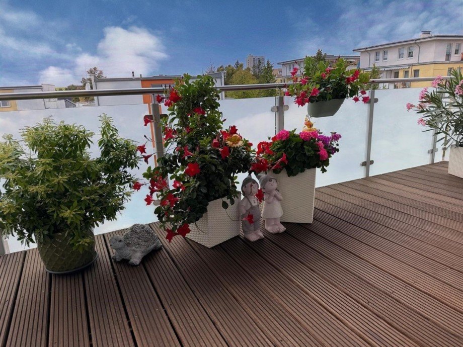 auf dem Balkon Etagenwohnung Cottbus