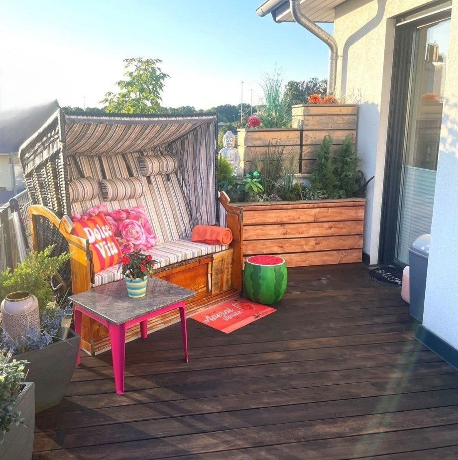Dachterrasse mit Strandkorb Dachgeschosswohnung Cottbus