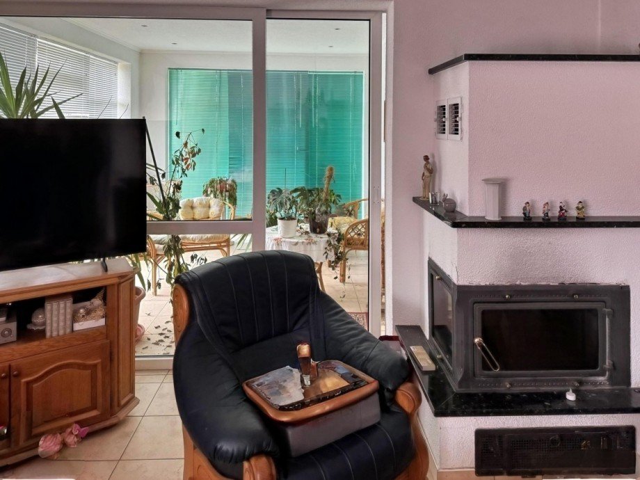 Kamin mit Wintergarten Bungalow Spremberg