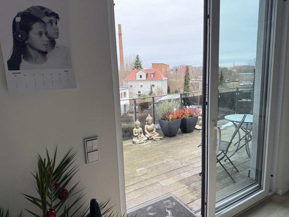 Blick zur Terrasse Dachgeschosswohnung Cottbus