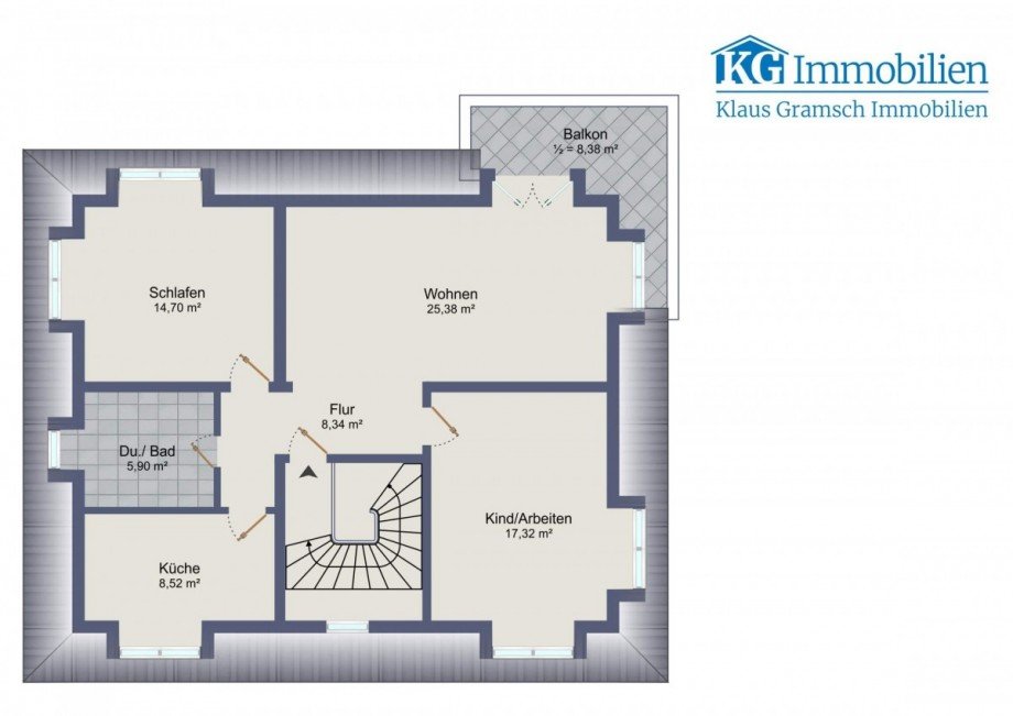Grundriss schematisch Dachgeschosswohnung Cottbus