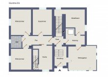 Grundriss Erdgeschoss nicht ma�stabsgetreu Einfamilienhaus mit gr�nem Grundst�ck!